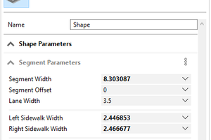 路段和人行道参数